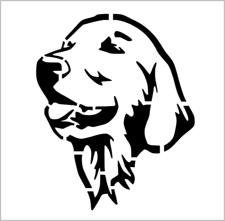 Mixed Media - Golden Retriever Stencil 4 Inch Dog Breed Face Reusable Sheet for DIY craft crafting card making cookie cake airbrushing small miniature design MIN23