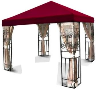 New 10'x10' Single one Tiered Replacement Garden Gazebo Canopy Top Sun Shade - Burgundy