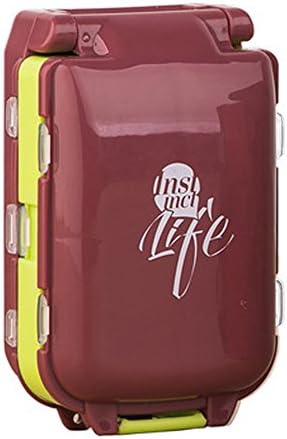 HOLLY TRIP Portable Travel Pill Box Case Organizer, Weekly 7 Day Plastic Medicine Vitamin Holder Container 8 Compartment, Brown