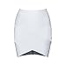 Meilun Women's Rayon Bandage Bodycon Mini Skirt (Medium, White)