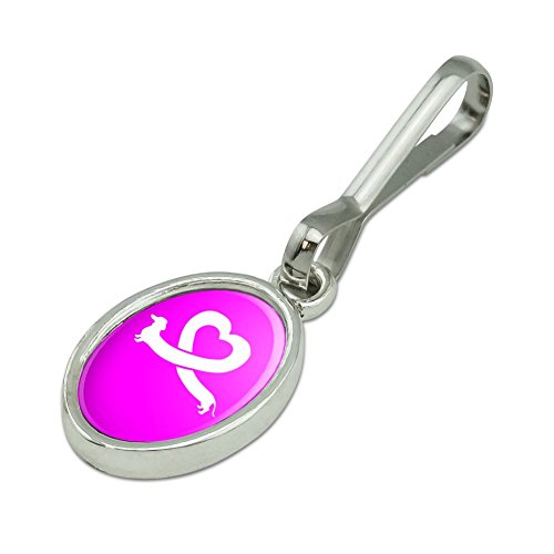 Dachshund Wiener Dog Love Heart Antiqued Oval Charm Clothes Purse Suitcase Backpack Zipper Pull Aid