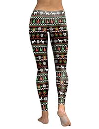 Jescakoo Pantalones de dama sexy estampado de cintura media Spandex Skinny Legging pantalones talla única