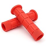 OUTERDO New Handlebar Grips Bicycle MTB BMX Road Mountain Bike Soft Rubber Handlebar End Grips red
