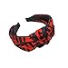 Designer Bow Knotted Letter Headbands for Women- Domoki 3 Pack Top Bow Stripped Cute FF Logo Print Hair Hoops - Cross Knot Wide Hard Hairbands for Girls
