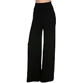 Superline Solid Palazzo Pants 1X-Large Black