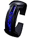 HOTARU Mens Lady BLUE LED Digital Date Black Silicone Bracelet Sport Wrist Watch HTR206-S