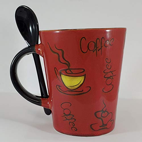 4 Set of Coffee Mugs and Stirring Spoons - Thumbnail 3