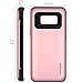Samsung Galaxy S8 Plus, SKINU S8+ Wallet Charger Dual Layer Hidden Credit [S8+ Plus Card Case] Holder ID Slot Card Case with Inner USB type C Adapter and Mirror for Galaxy S8 Plus (2017) - Rose Gold