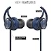 GEVO Steven Secure-fit in-Ear Headphones with Volume Control,Noise Cancelling hot Wired Earbuds, Secure Fit for iPhone and Andriod Devices - Blue