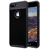 iPhone 7 Plus Case, ULAK Knox Armor Slim [Dual Layer] Protection [Scratch Resistant] Hard Back Cover [Shock Absorbent] TPU Bumper Case for Apple iPhone 7 Plus [5.5 inch]-[Jet Black]