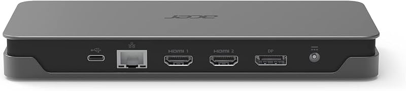 USB Type-C Gen1 Dock, Docking Station con porte USB Type-C con USB 3.1 Gen1, DisplayPort, HDMI, RJ-45, SD Card Reader, Cavo di Alimentazione EU, Grigio
