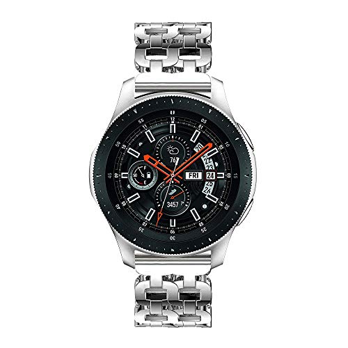 CSSD Newest Fashion Luxury Delicate Stainless Steel Wristbands Straps for Samsung Galaxy Watch 46mm (Silver)