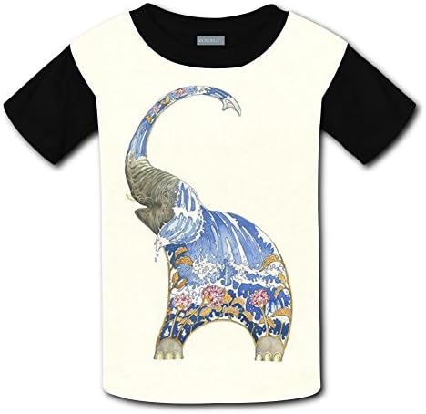 Yangjio T-Shirt Elephant Squirting Water Print S Short Sleeve For Youth