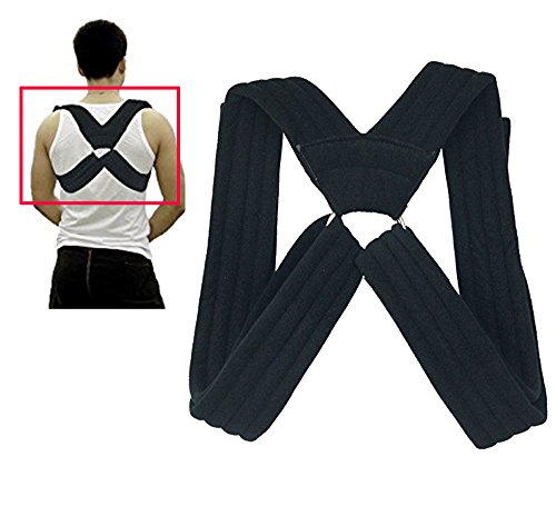 Black Figure 8 Back Protection Clavicle Brace & Therapy Correct Posture Chest - Shoulder Support Belt (Medium)