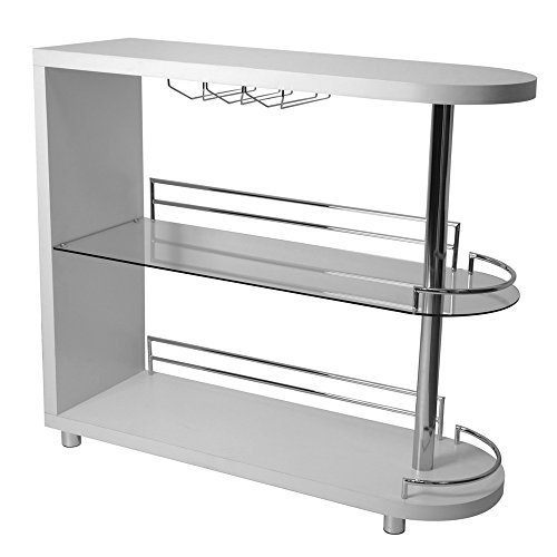 Homegear Deluxe Kitchen Bar Table White