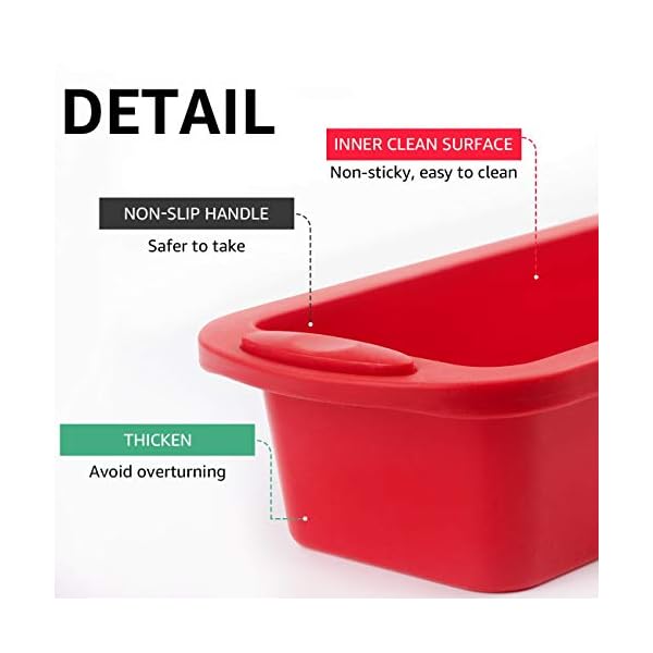 COSYLAND-6-Pieces-Silicone-Baking-Mould-Set-with-2-Oil-Brush-Non-Stick-Molds-Bakeware-Loaf-Tin-Trays-for-Baking-Cakes-Bread-Pie-Pancakes-Rectangular-Round-Square-Red COSYLAND 6 Pieces Silicone Baking Mould Set with 2 Oil Brush Non-Stick Molds Bakeware Loaf Tin Trays for Baking Cakes…