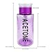 PANA Brand 7oz. (Quantity: 1 Pieces) Acetone Labeled Liquid Push Down Pump Dispenser Bottle with Flip Top Cap (Purple)