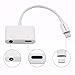 iPhone Adapter and Splitter, Instecho Lightning Adapter Splitter + 3.5mm Headphone Jack With Extension Cable, Lightning Cable to Audio Jack and Charger Adapter for iPhone 7/7 Plus (White)