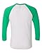 Next Level Women's Rib Collar 3/4 Sleeve T-Shirt, Envy/ Heather White, Small