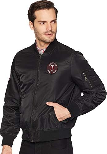 tommy hilfiger men's retro varsity letterman's bomber jacket