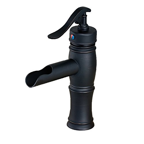 Rubbed Bronze Waterfall Bathroom Faucet