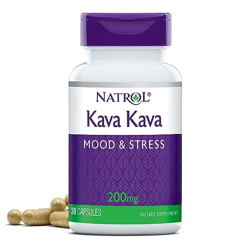 Natrol Mood & Stress Kava Kava 200mg, Dietary Supplement for Relaxation