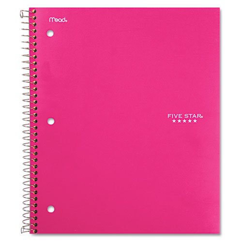 Mead Five Star Wirebound 1-Subject Notebook, 100 Sheets, College Rule-Pink