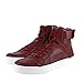Gucci High Top Strong Dark Red Leather Sneakers with Strap 386738 6148 (6 G / 7 US)