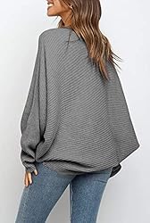 Mafulus Women's Oversized Crewneck Sweater Batwing
