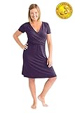 Kindred Bravely The Angelina Ultra Soft Maternity & Nursing Nightgown Dress (Eggplant, Large)
