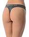 Balanced Tech Women's Seamless Thong Panties 3-Pack - Black/Grey Assorted - Medium