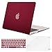 MOSISO Compatible with MacBook Air 13 inch Case (Models: A1369 & A1466, Older Version 2010-2017 Release), Protective Plastic Hard Shell Case & Keyboard Cover & Screen Protector, Wine Red