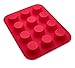 Small Silicone Mini Muffin Pans - Pack Of 2 Non-Stick Bakeware for Muffins, Cakes and Cupcakes - 12 Cups Silicone Mold / Baking Tray - Heat Resistant Tins up to 450°F - Red -By Kitch N’ Wares