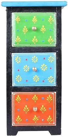 APKAMART Hand Crafted Wooden Jewelry Box Cum Utility Box - 11 Inch Height - Pillar Shape - Showpiece Cum Decorative Box with 3 Drawers for Home Decor, Table Decor, Desk Organizing and Gifts