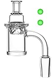 LEKA NEIL 100% Made of Quartz 25mm Wide 4mm Thick Flat Top Quartz with Glow Ball(14mm Male)