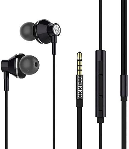 Earphone, Wired Earbuds with Stereo bass Microphone In-Ear 3.5mm sweatproof Mic and Volume Control deal for iPhone8/7/6S/6/Plus/iPhone SE/5S/5C, Samsung Galaxy S7/S6, Google, Nexus 6P/5X, HTCOne(black
