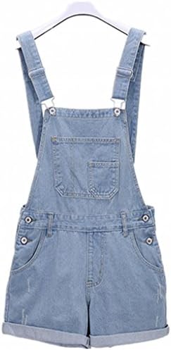 Season Show Womens Classic Denim Bib Overall Shorts S Blue 3