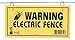 Dare Products 1614-3 185809 Electric Fence Warning Sign (3 Pack), Yellow primary