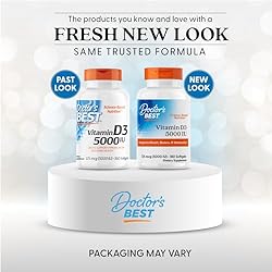 Doctor's Best Vitamin D3 5000IU, Non-GMO, Gluten