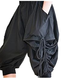 dropcrotch pantalones harén algodón elegante Side Cordón