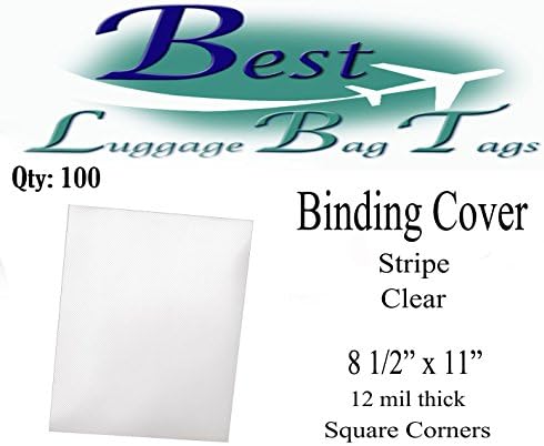 Stripe Polycovers - Binding / Presentaion Cover 8 1/2" x 11" - Square Corners - Qty: 100 (Clear)