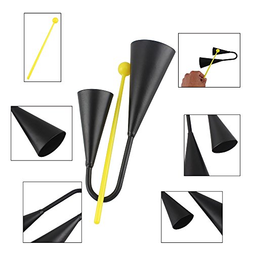 ammoon Two Tone Metal A-go-go Bell Cowbell Percussion Instrument with Striker