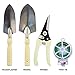 GardenHOME 9 Piece Garden Tools Set for Women Or Men Stainless Steel Heavy Duty kit with Gloves and Bag , Light Grey