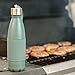 Thermo Tank Insulated Stainless Steel Water Bottle - Ice Cold 36 Hours! Vacuum + Copper Technology - Carry Loop Lid, Silicone Grip - 17 Ounce (Grey, 17oz)