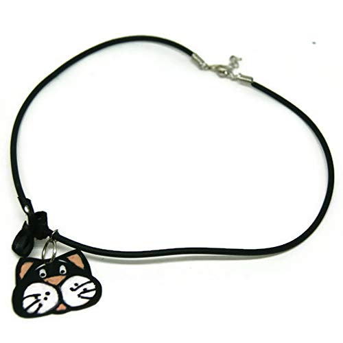 Collier Noir Avec Tête De Chat Noir Et Blanc Collier Chat