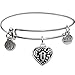 Bangle Bracelet and Heart Lock Charm