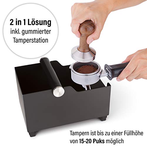 MELOX - XL 2-in-1 Abschlagbehälter für Siebträger mit Tamper-Station Edelstahl - Kaffee & Espresso Siebträger Abklopf… – Bild 5