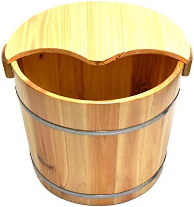 ZHANGQI Foot Tub, Thick Pine Solid Wood Foot Bath For Soaking Feet Massager Feet Foot Foot Spa Wooden Tub Foot Care,F