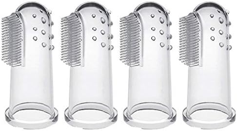 Amasoma Soft Training Silicone Finger Toothbrush For Baby (4 Pack) - Oral Massager Premium , Gentle Infant Care Perfect During Teething, develop a love of brushing and good oral habits