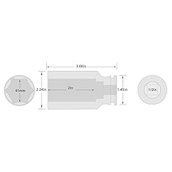 TUZkozs 1/2-Inch Drive 41mm Deep Impact Socket with